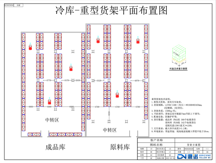 横梁货架食品冷库规划方案